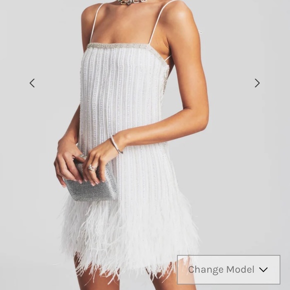 Retrofete Rubina Sequin Feather Dress - Picture 3 of 5